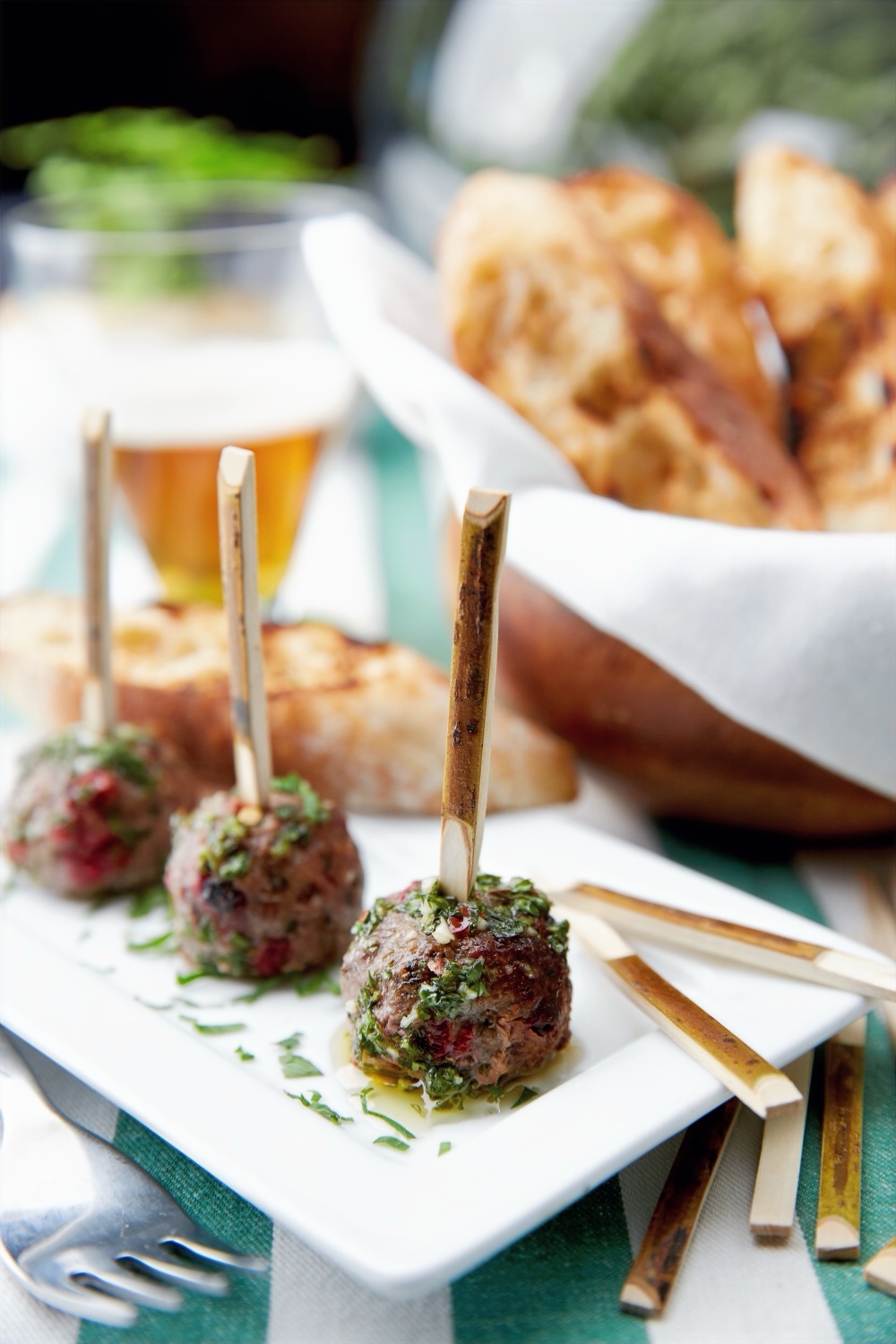 Canapés on a serving board